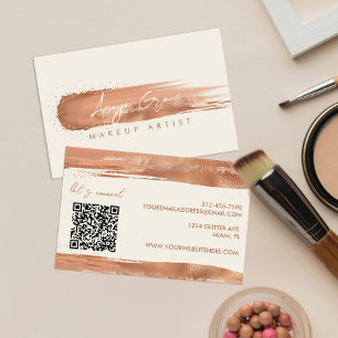 Carte De Visite Maquilleuse Rose Gold Neutre Dégradé