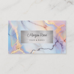 Carte De Visite Marbre & Argent, Code QR