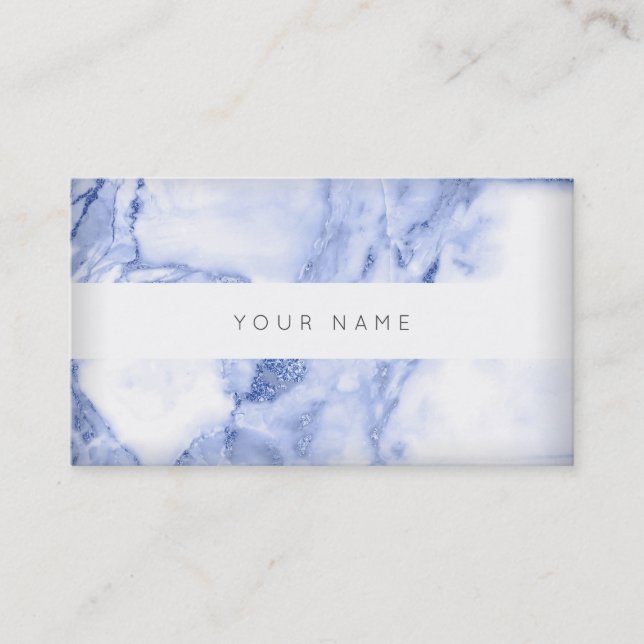 Carte De Visite Marbre blanc bleu marine Vip Abstrait (Devant)