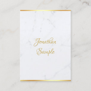 Carte De Visite Marbre blanc créatif Gold Moderne Texte manuscrit
