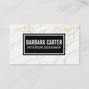 Carte De Visite Marbre blanc d'or