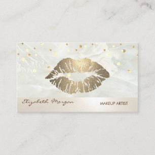 Carte De Visite Marbre blanc élégant moderne, Confetti, Lèvres