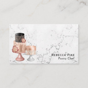 Carte De Visite Marbre Blanc Et Gris Fantastique Chef pâtissier