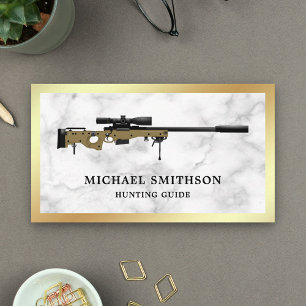 Carte De Visite Marbre blanc Sniper Rifle Gunsmith