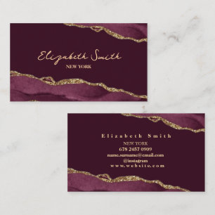Carte De Visite Marbre Bourgogne et or