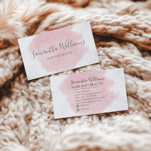Carte De Visite Marbre d'Aquarelle rose moderne