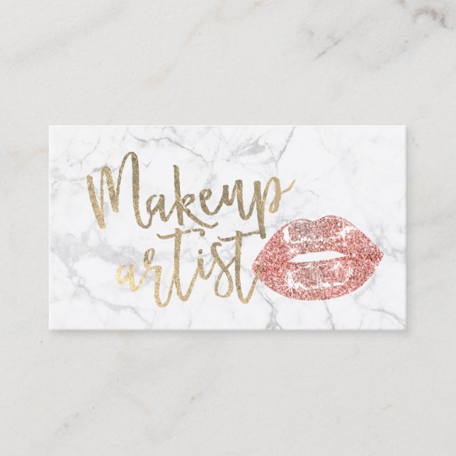 Carte De Visite Marbre de l'artiste Rose Gold Lips (Devant)