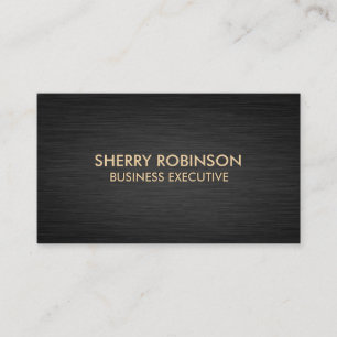 Carte De Visite Marbre d'or noir   Métal foncé brossé