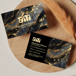 Carte De Visite Marbre Doré Luxe Minimaliste Professionnel Entrepr