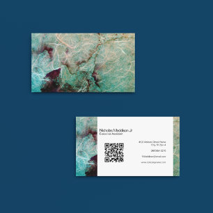 Carte De Visite Marbre élégant Abstrait Grunge moderne Turquoise