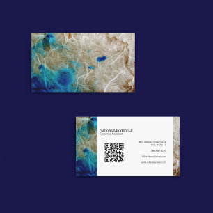 Carte De Visite Marbre élégant Abstrait Moderne Grunge Turquoise