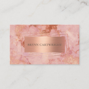 Carte De Visite Marbre et or Rose Shimmer Moderne Élégant