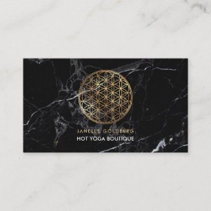 Carte De Visite Marbre/Fleur de vie/Or de Faux PixDezines