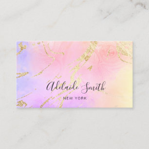 Carte De Visite marbre fluide violet jaune rose