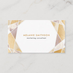 Carte De Visite Marbre géométrique à la mode d'or de faux créatif