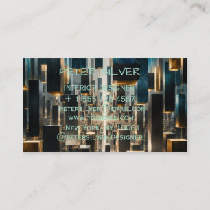 Carte De Visite Marbre Géométrique Bleu Luxe
