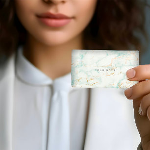 Carte De Visite Marbre gris en bon état VIP d'or vert de blanc