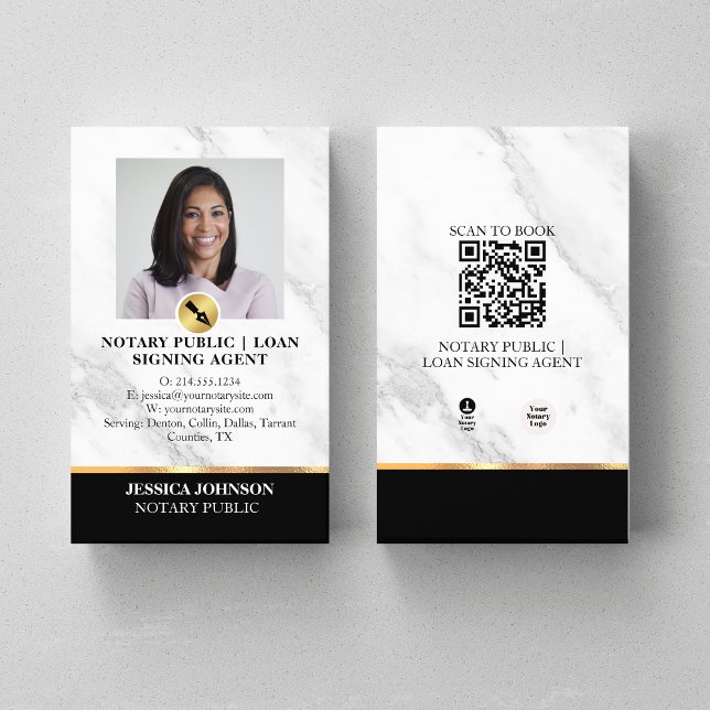 Carte De Visite Marbre gris professionnel Notaire de luxe QR publi (Créateur téléchargé)