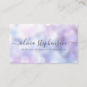 Carte De Visite Marbre Lilac Violet et Bleu Bokeh