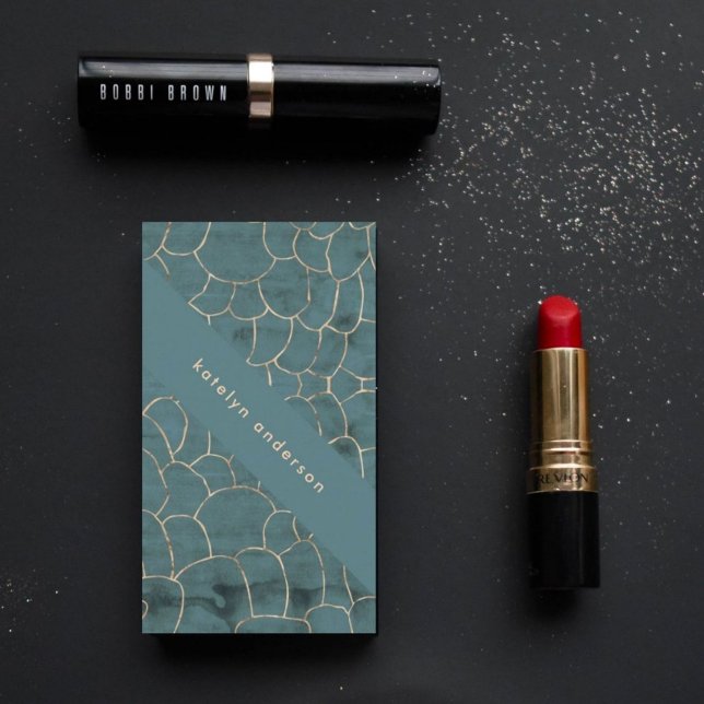 Carte De Visite Marbre moderne Gold Gemstone Turquoise (Créateur téléchargé)