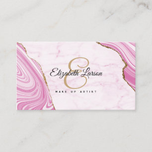 Carte De Visite Marbre moderne Parties scintillant rose vif QR maq