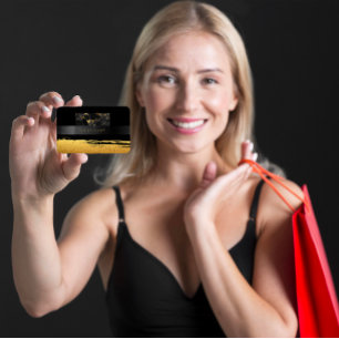 Carte De Visite Marbre noir de consultation VIP d'abrégé sur or
