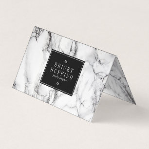 Carte De Visite Marbre noir et gris design tendance