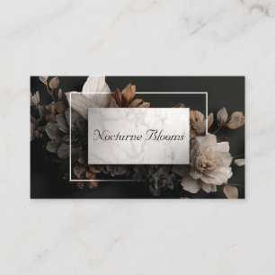 Carte De Visite Marbre Noir Géométrique Cuivre Floral Luxe