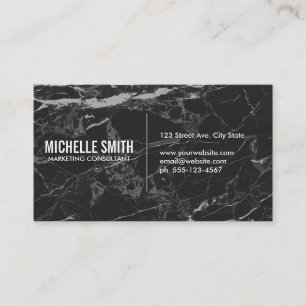 Carte De Visite Marbre noir Minimaliste