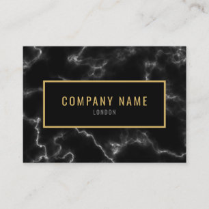 Carte De Visite Marbre noir minimaliste