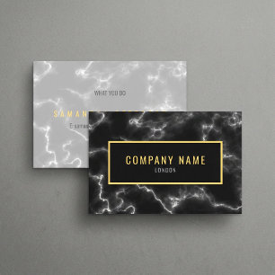 Carte De Visite Marbre noir minimaliste