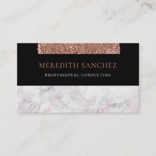 Carte De Visite Marbre or Rose professionnel sophistiqué sur mesur