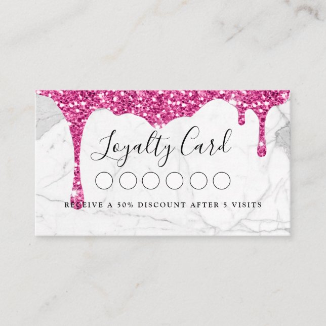 Carte De Visite Marbre & Parties scintillant Drop Salon & Spa Loya (Devant)