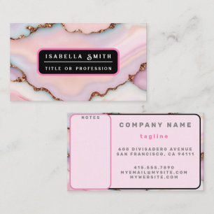 Carte De Visite Marbre rose clair Agate Collection moderne