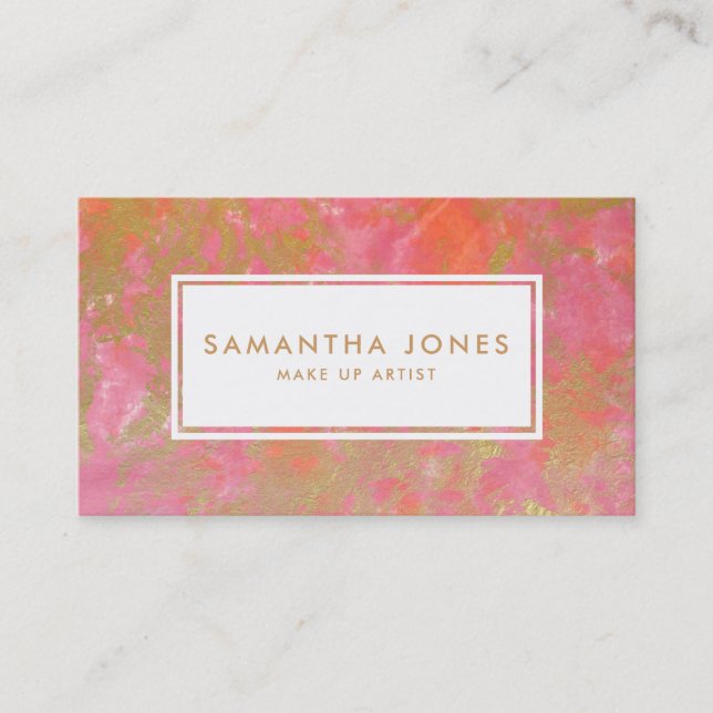 Carte De Visite Marbre rose Gold Make Up Artiste (Devant)