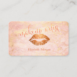Carte De Visite Marbre Rose moderne élégant, Lèvres de Parties sci