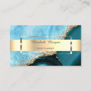 Carte De Visite Marbre Turquoise pour bande dorée professionnelle