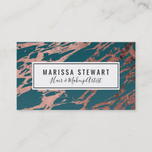 Carte De Visite Marbre Turquoise Rose moderne
