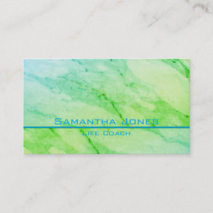 Carte De Visite Marbre vert turquoise, aquarelle motif abstrait