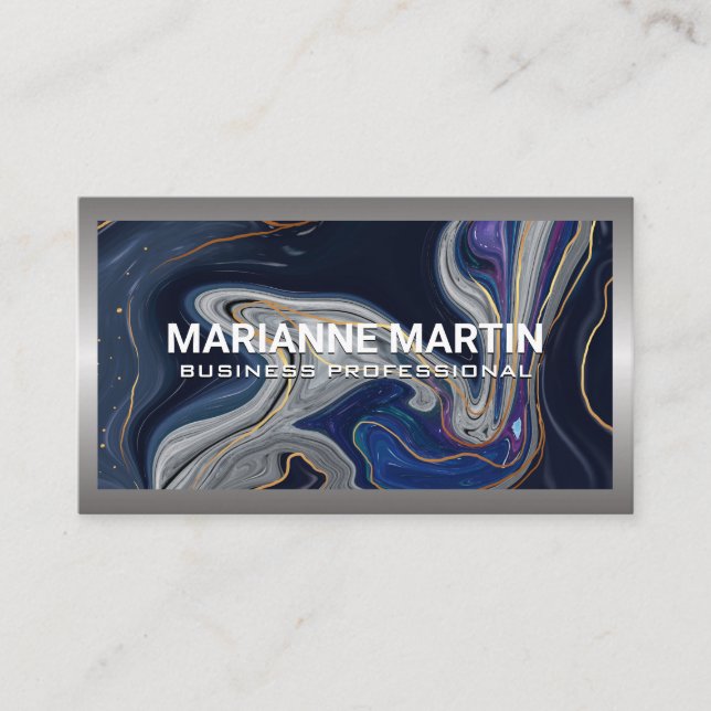 Carte De Visite Marbre Violet Bleu (Devant)