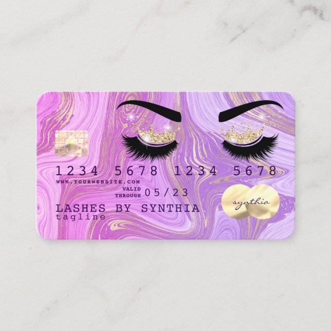 Carte De Visite marbre violet pastel (Devant)