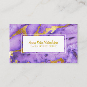 Carte De Visite *~* Marbre violet profond d'or Chic populaire