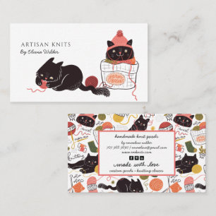 Carte De Visite Marchandises de laine tricotées pour chats mignons