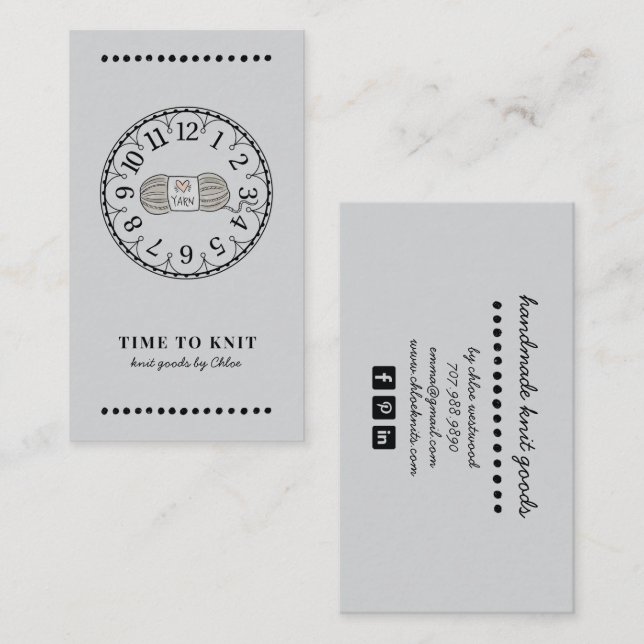 Carte De Visite Marchandises Knit artisanales (Devant / Derrière)