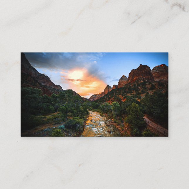 Carte De Visite Marche de la rivière Wild Sunset Desert (Devant)