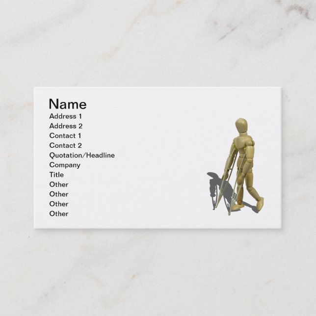 Carte De Visite Marche modèle avec des béquilles (Devant)