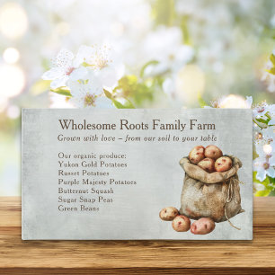 Carte De Visite marché rustique des producteurs d'aquarelle, produ