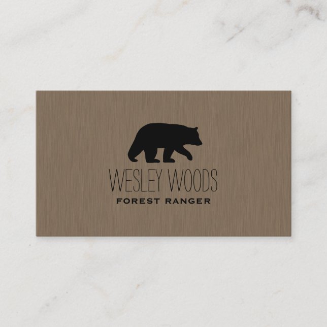 Carte De Visite Marcher noir ours silhouette | Faune simple (Devant)