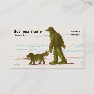Carte De Visite Marcher sur le dessin du chien