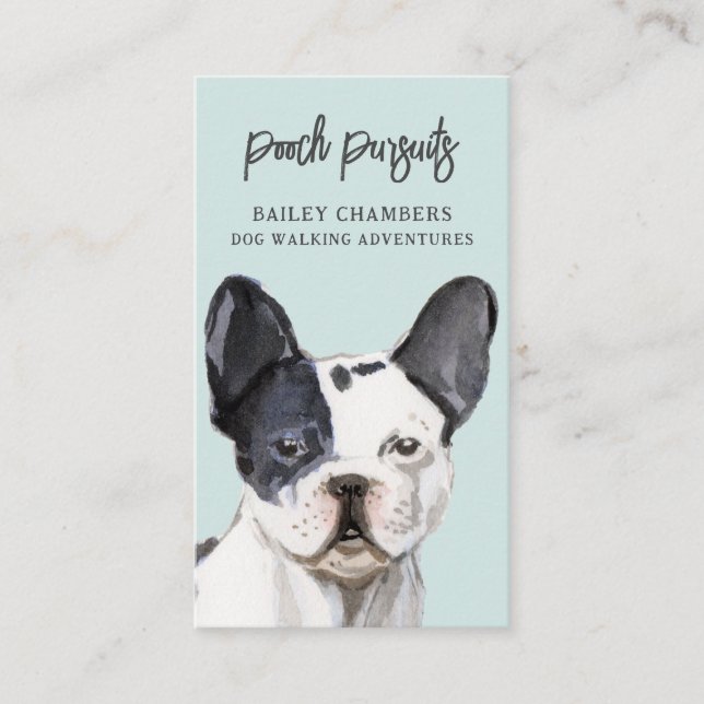 Carte De Visite Marcheur de chien d'aquarelle unique mignonne (Devant)